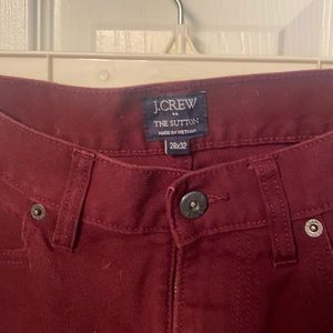 J Crew jeans/cords Burgundy 28 x 32. LIKE NEW